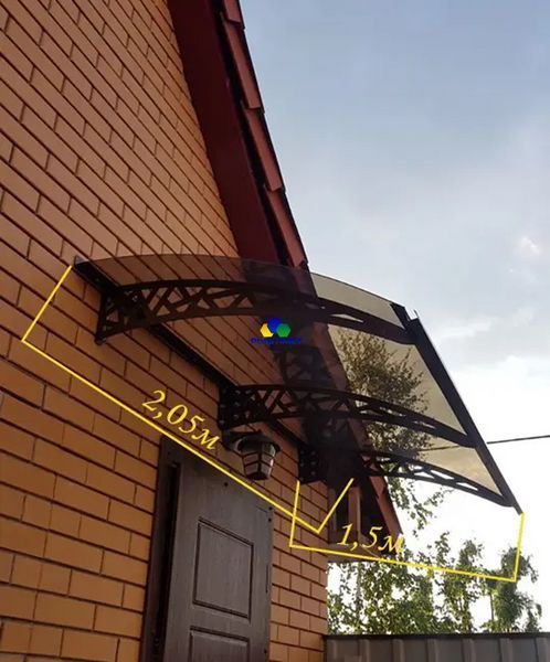 Дашок Plastimet 2.05x1.5 м Hi-tech, темно-сірий, моноліт 3 мм, прозорий DashOk-2.05x1.5-Hs-3-p фото