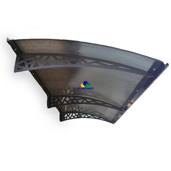 Дашок Plastimet 2.05x1.5 м Hi-tech, темно-сірий, моноліт 4 мм, прозорий DashOk-2.05x1.5-Hs-4-p фото