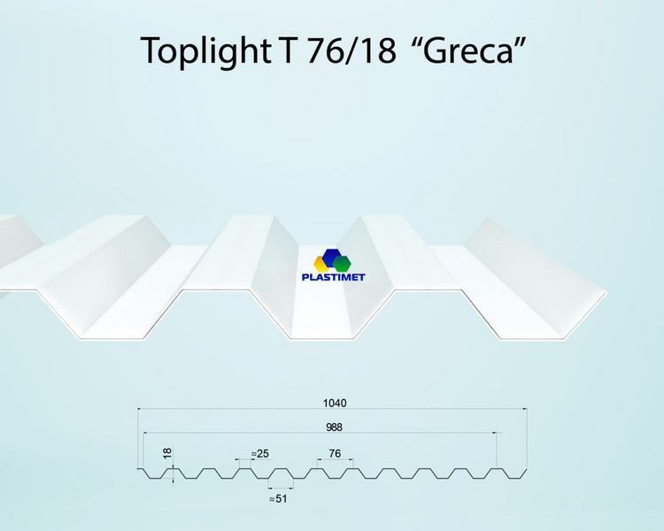 Полікарбонат профільований TOPLIGHT GR 76/18 UV2 0.9 мм бронза мікропризма 1,045х6 м. toplight-1.045x6-0.9-mp-br фото