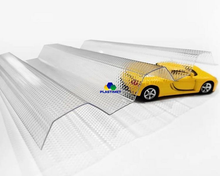 Полікарбонат профільований TOPLIGHT GR 76/18 UV2 0.9 мм прозора мікропризма 1,045х6 м. toplight-1.045x6-0.9-mp фото