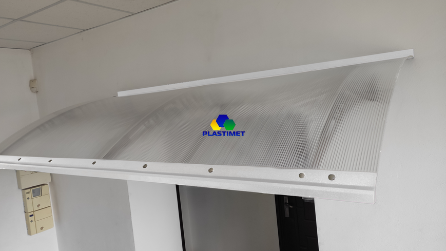 Дашок Plastimet 2.05x1 м Style, білий, кронштейн, сотовий 6 мм, прозорий DashOk-2.05x1-Sw-6-p фото
