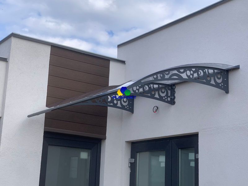Дашок Plastimet 2.05x1.5 м Style, темно-сірий, моноліт 3 мм, прозорий DashOk-2.05x1.5-Ss-3-p фото