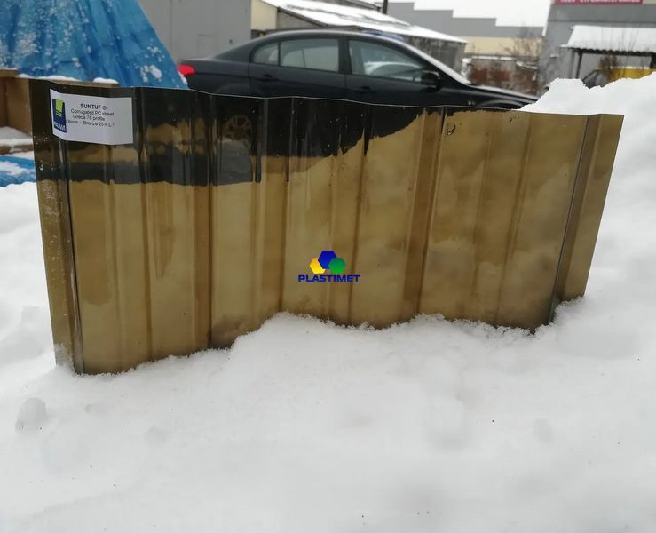 Полікарбонат профільований TOPLIGHT GR 76/18 UV1 0.8 мм бронза 1,265x6 м toplight-1.265x6-0.8-br фото