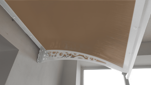 Дашок Plastimet 1.5x1 м Style, білий, кронштейн, сотовий 6 мм, бронза DashOk-1.5x1-Sw-6-b фото