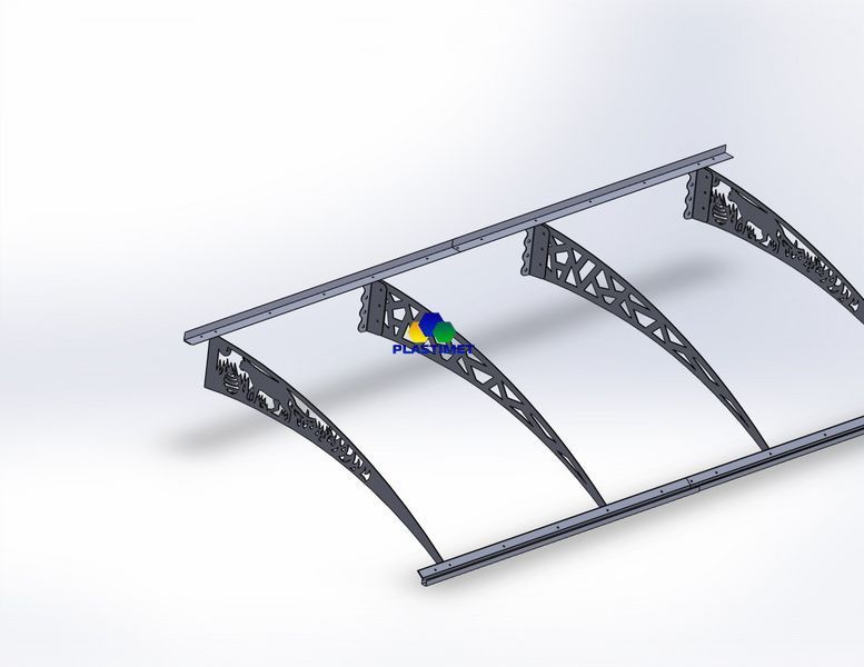 Дашок Plastimet 3.05x1.5 м Style, темно-сірий, моноліт 3 мм, бронза DashOk-3.05x1.5-Ss-3-b фото