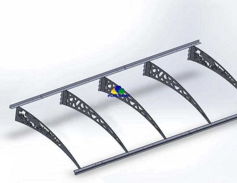 Дашок Plastimet 4,05x1 м Hi-tech, темно-сірий, моноліт 3 мм, бронза DashOk-4.05x1-Hs-3-b фото