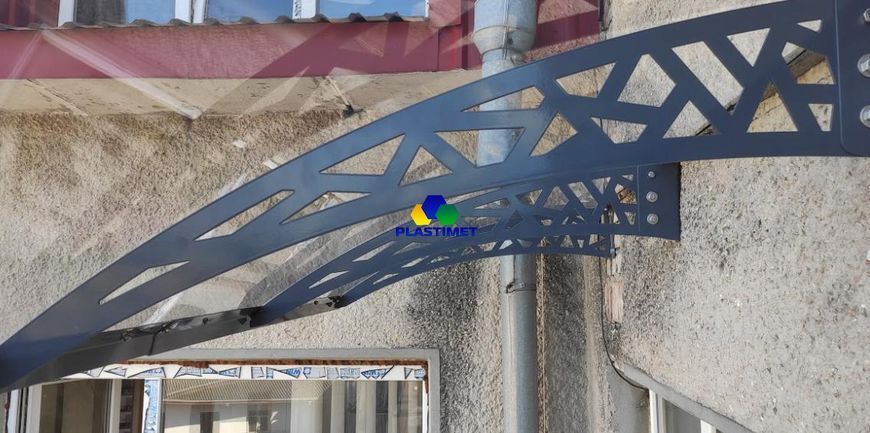 Дашок Plastimet 4,05x1 м Hi-tech, темно-сірий, моноліт 4 мм, прозорий DashOk-4.05x1-Hs-4-p фото