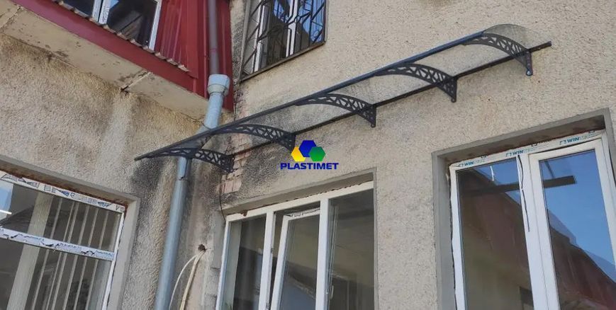 Дашок Plastimet 4,05x1 м Hi-tech, темно-сірий, моноліт 4 мм, прозорий DashOk-4.05x1-Hs-4-p фото