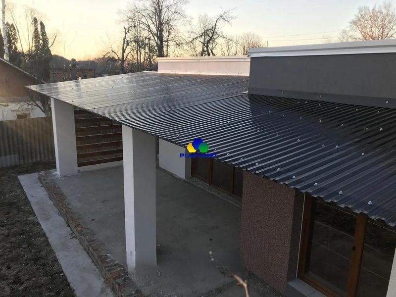 Профільний полікарбонат SUNTUF GR 76/16 UV2 0.8 мм сірий Solar Grey 1,26х3 м suntuf-1.26x3-0.8-sg фото