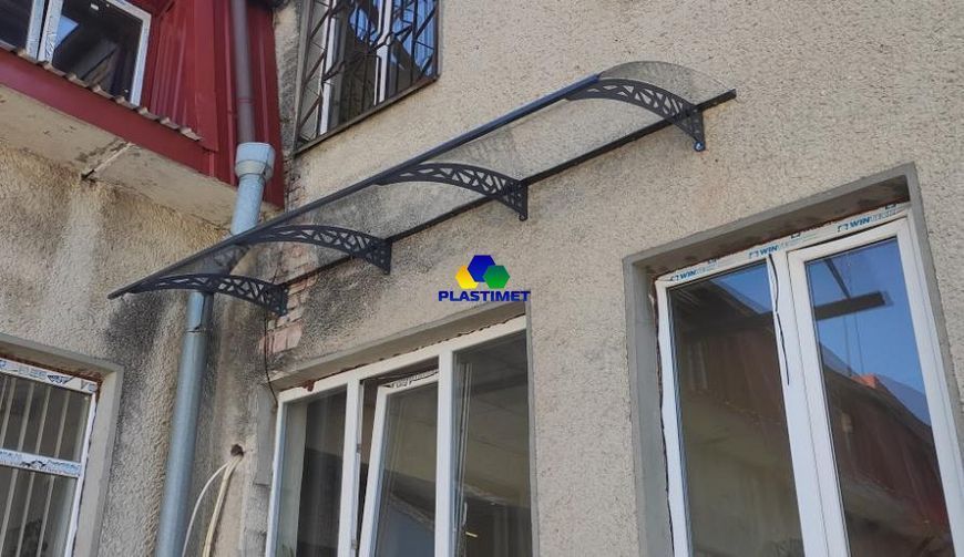 Дашок Plastimet 3.05x1.5 м Hi-tech, темно-сірий, моноліт 3 мм, прозорий DashOk-3.05x1.5-Hs-3-p фото